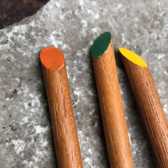 Set of Six Fondue Forks-Gently Used-Vintage Item-Wooden Handles - Picture 3 of 10